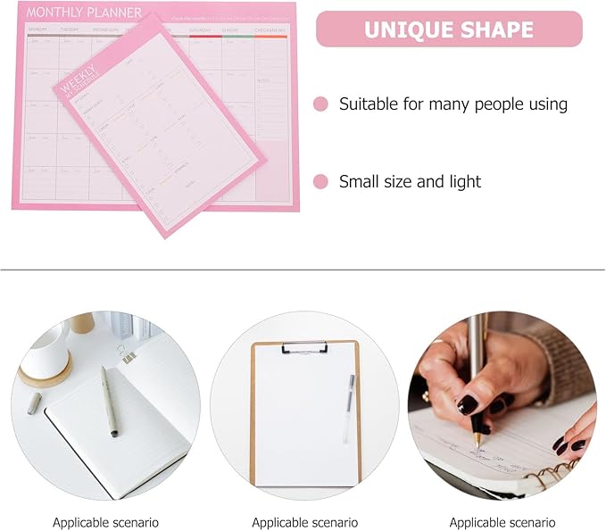 Didiseaon 2pcs Weekly and Monthly Schedule Notepad Undated Planner - Image 2