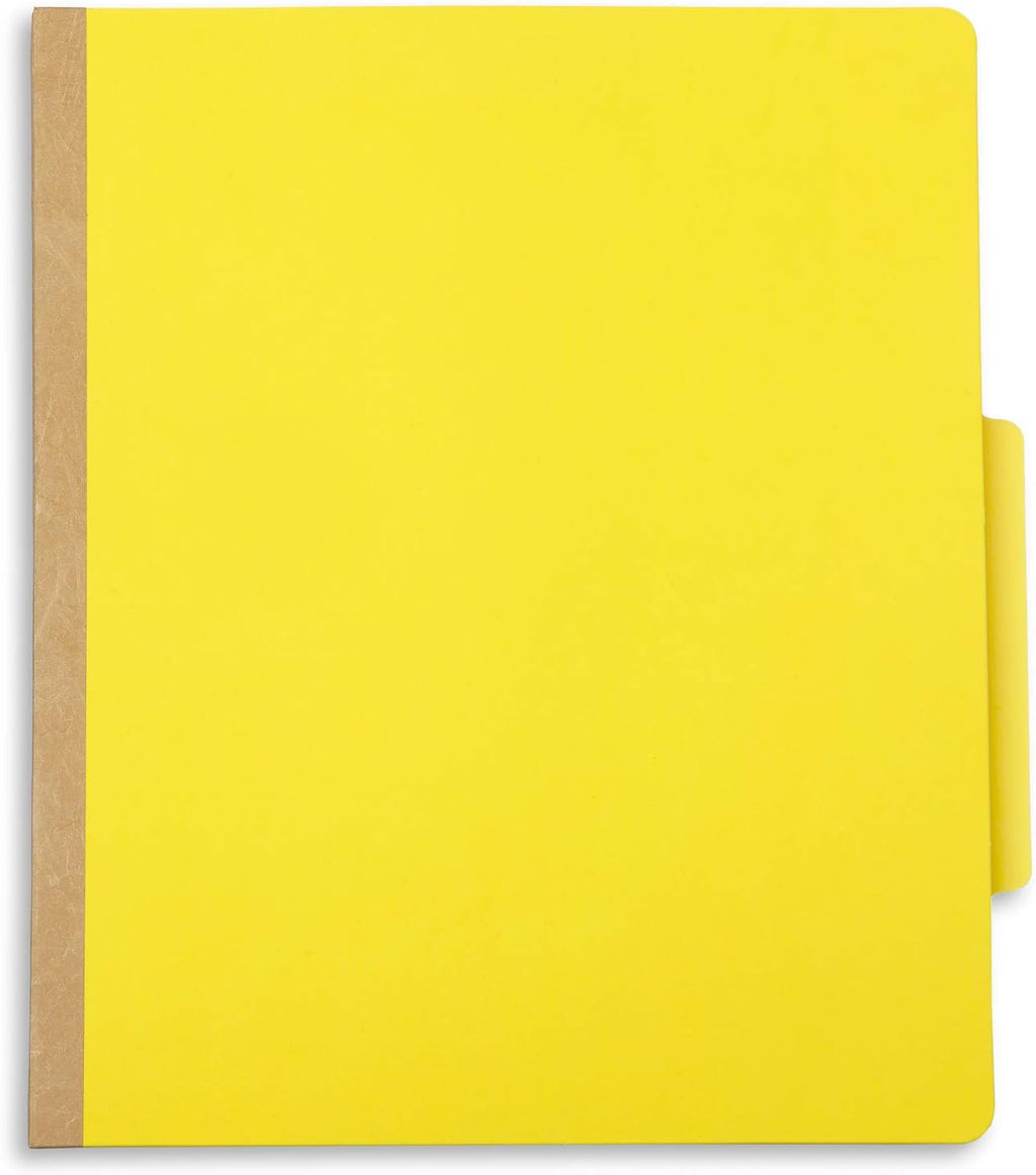 Blue Summit Supplies 10 Classification Folders, 2 Divider, Yellow | Heavy-duty, 2 in expansion, 2 prong fasteners, 2 dividers, 6 sections, for medical, legal, and personnel files