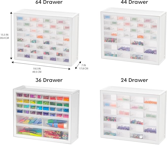 IRIS USA Small Drawer Organizer Storage, 16-Drawer Craft Cabinet - Image 4