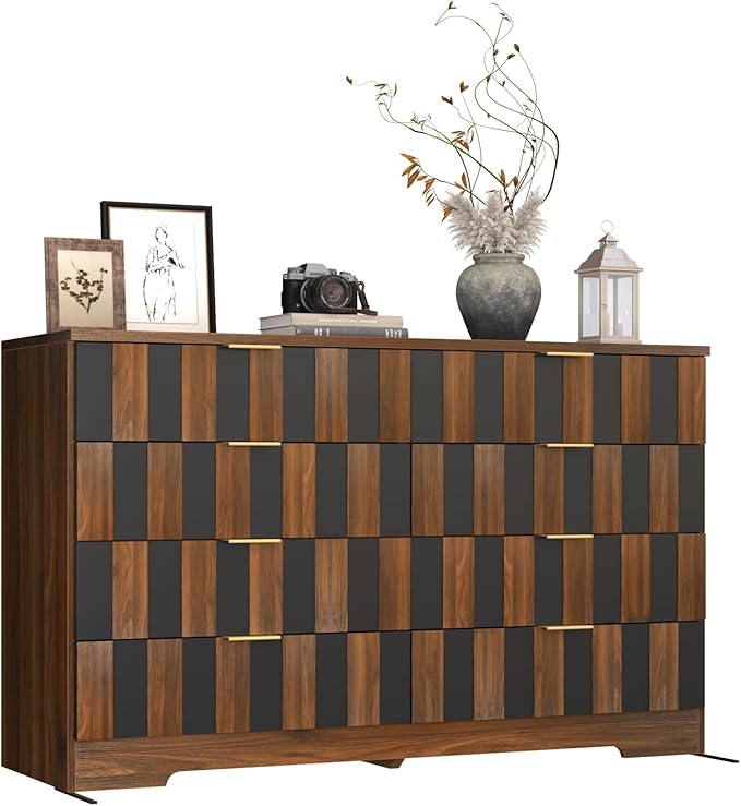 8 Drawer Dresser for Bedroom, Modern Double Dresser, Mid Century Wooden Storage - Image 9