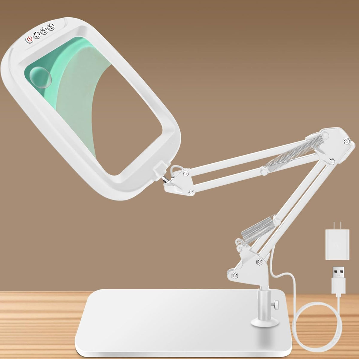 10X 30X Extra Large Magnifying Glass with Light and Stand 7-inch