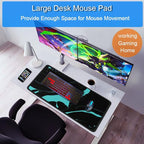Gaming Mouse Pad, 31.5x15.7 inch Large Extended Computer Keyboard Mouse Mat - Image 6