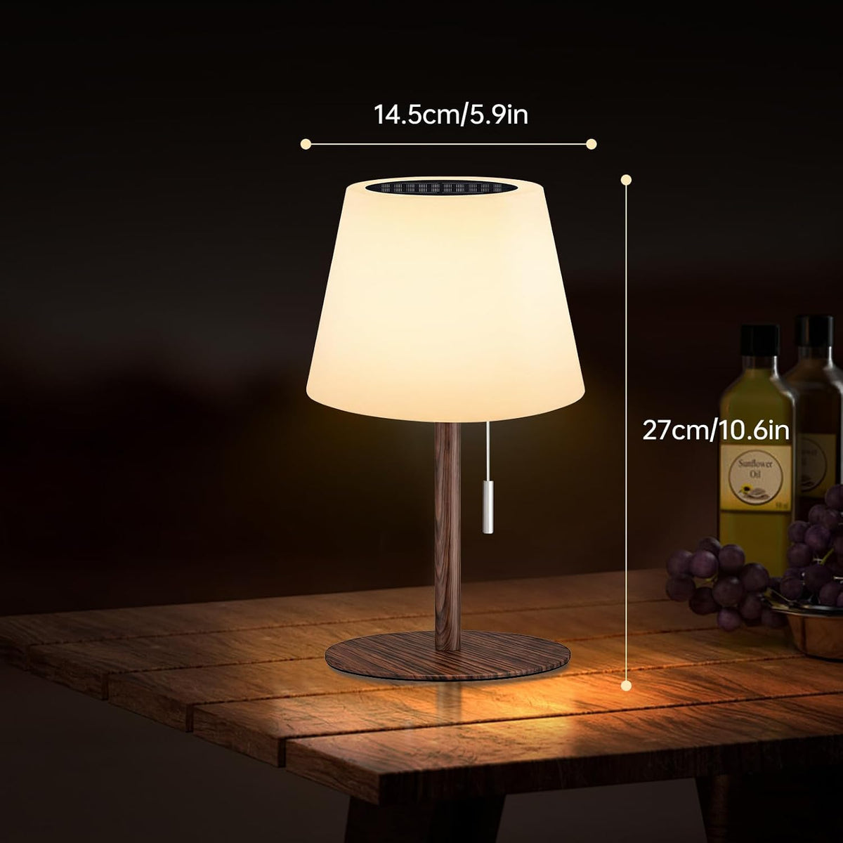 Gewiny Solar Table Lamp for Outside Patio Solar Lamp Outdoor Lamp Waterproof ...