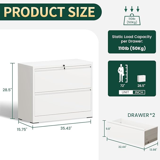2 Drawer Lateral File Cabinet - Image 2