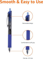Amazon Basics Gel Pens Fine Point Smooth Writing Pens, Retractable, 12 Pack - Image 4