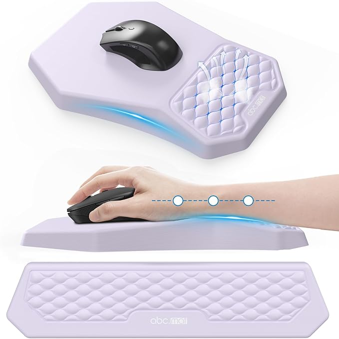 Ergonomic Mouse Pad and Keyboard Wrist Rest Support Set, Massage Design Mousepad by abcmat