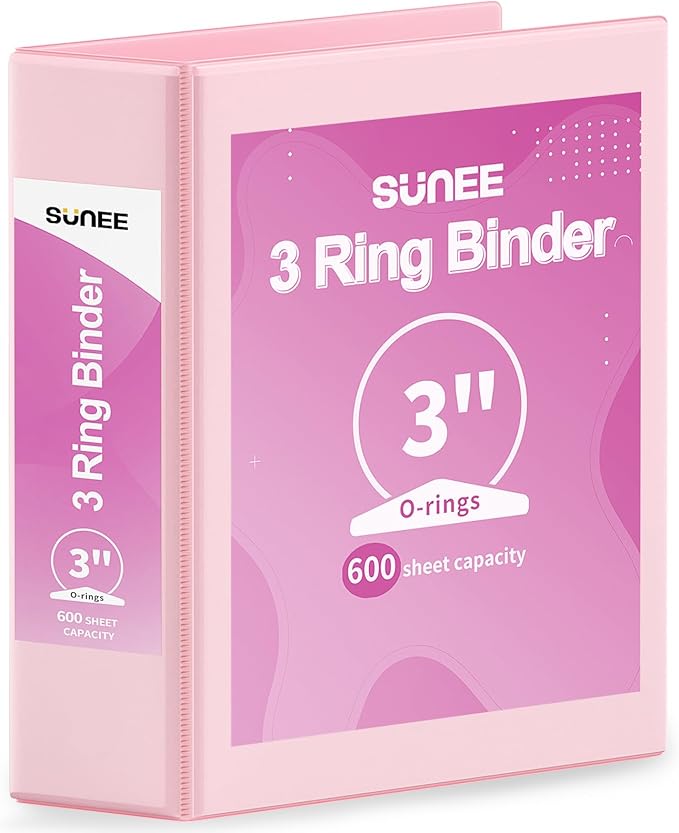 SUNEE 3 Ring Binder 3 Inch 1 Pack by SUNEE