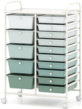 COSTWAY 15-Drawer Rolling Storage Cart, Mobile Utility Cart by COSTWAY