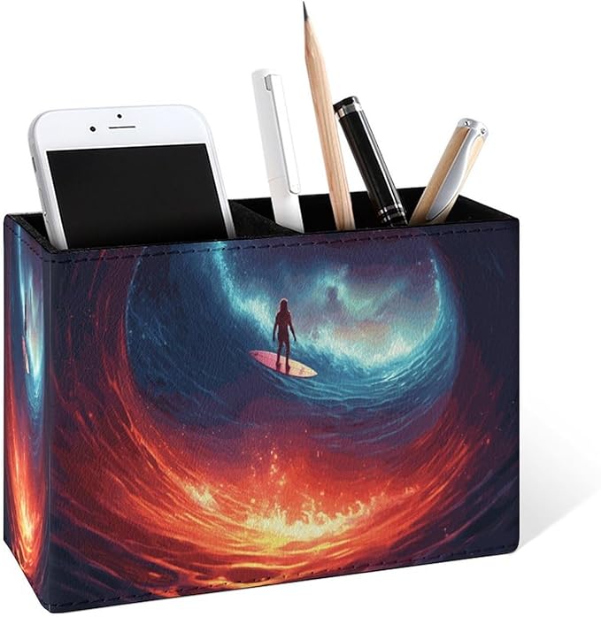 Famame Astronaut Surfing Space Wave Pencil Holder by Famame