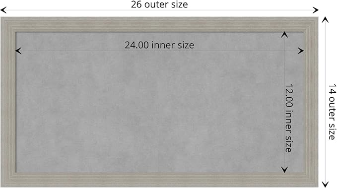 Amanti Art Grey Framed Magnetic Board 14x26 Small Vision Board - Image 4
