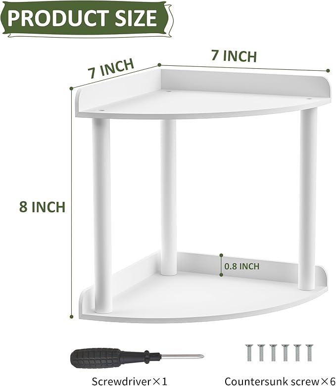 Sezanrpt 2 Tier Countertop Corner Organizer Shelf 7x7x8 Inch - Image 3