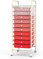 Giantex 10-Drawer Storage Cart w/Universal Wheel, Rolling Cart w/Handle by Giantex