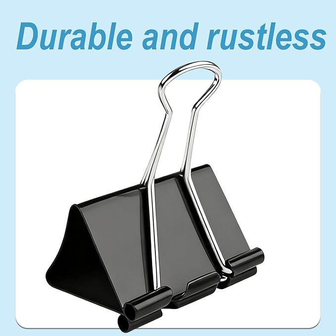 XIIFIIFII 3 Inch Extra Large Binder Clips, Heavy Duty Paper Clamps, Big Metal - Image 5