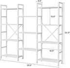 SUPERJARE Triple 4 Tier Bookshelf, Bookcase - Image 3