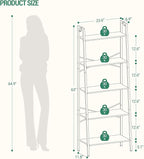 Hzuaneri Ladder Shelf, Bookshelf Bookcase, Freestanding Corner Storage Shelve - Image 2