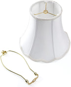 Bell Lamp Shade, Saangseon White Scalloped Lampshade Replacement, Lamp Harp - Image 5