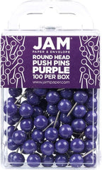 JAM PAPER Colorful Push Pins by JAMPaper