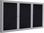 Ghent 36"x72" 3-Door indoor Enclosed Recycled Rubber Bulletin Board, Shatter - Image 3