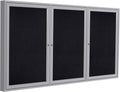 Ghent 36"x72" 3-Door indoor Enclosed Recycled Rubber Bulletin Board, Shatter by Ghent