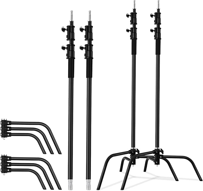 2 Packs C-Stand Kit, Heavy Duty Steel Photography Light Stand Kit, Adjustable - Image 2