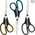 Scissors All Purpose, iBayam 8" Heavy Duty Scissors Bulk 3-Pack, 2.5mm by iBayamDirect