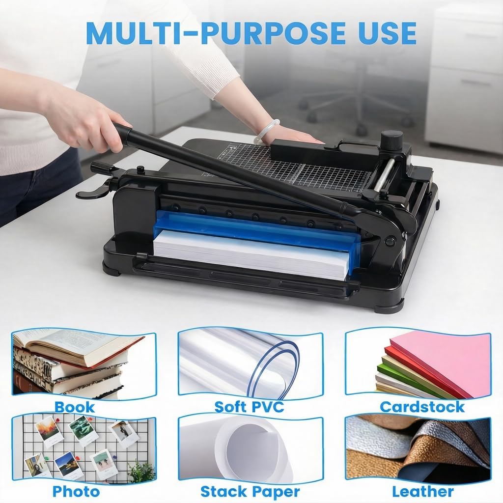 Heavy Duty Paper Cutter for A4 Paper, 12 Inch Guillotine Cutter