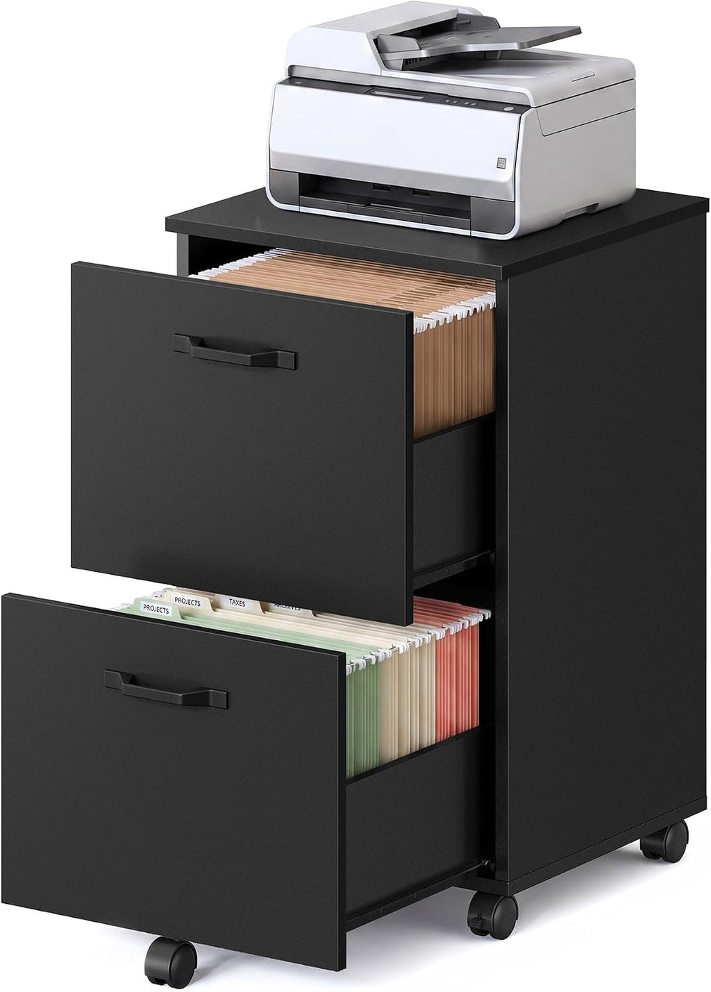 vasagle 2-drawer file cabinet, small rolling filing cabinet, main product view