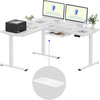 FLEXISPOT L Shaped Standing Desk, 63 x 55 Inch Electric Height Adjustable by FlexiSpot