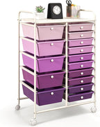 GOFLAME 15-Drawer Rolling Storage Cart, Craft Storage Cart by GOFLAME