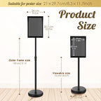LEIFIDE 4 Pack Sign Holder Stand 8.5 x 11'' Adjustable Heavy Duty Pedestal - Image 2