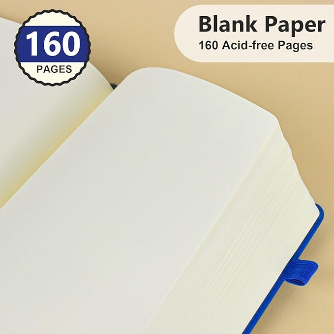 PERCUN Blank Journal Ntebook for Men & Women, 160 Pages Blank Journals for - Image 4