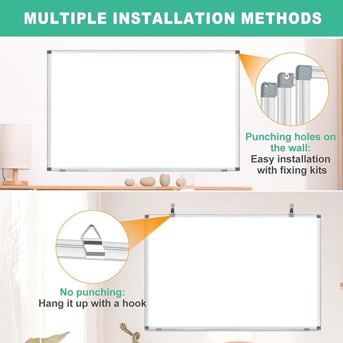 H-Qprobd 4' x 3' Whiteboard Dry Erase White Board - Image 3