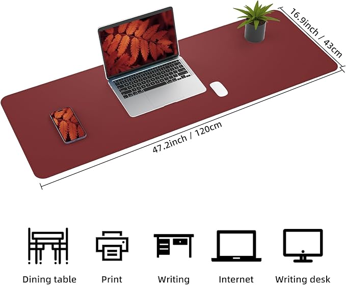 Leather Desk pad Protector, Large Desk mat - Image 2