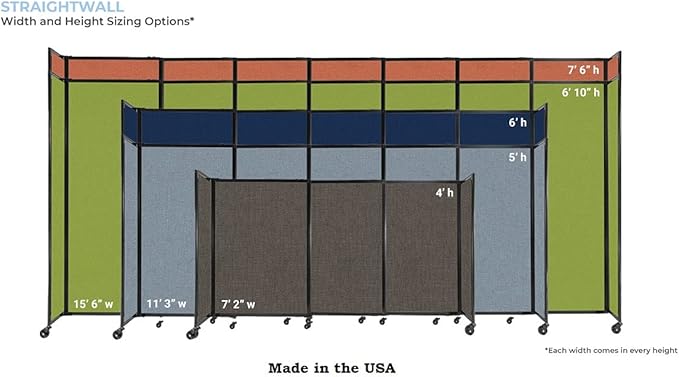 Versare Straightwall Sliding Portable Wall Partition | Freestanding Office - Image 2