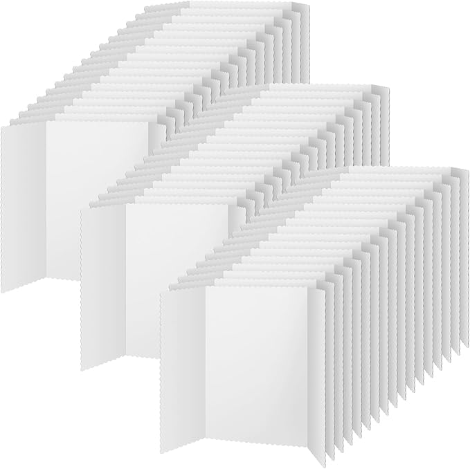 Ctosree 50 Pcs 14 * 22 Inch Tri Fold Poster Board Bulk, Science Fair Project by Ctosree