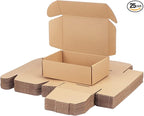 PHAREGE 9x6x3 inch Shipping Boxes Bulk 25 Pack Brown, Tab Lock Tuck Top Mailer by PHAREGE