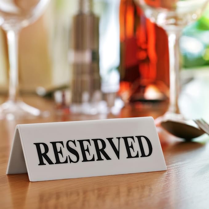 6 Pieces Plastic Reserved Table Sign Table Tent Wedding Guest Reservation Seat - Image 4