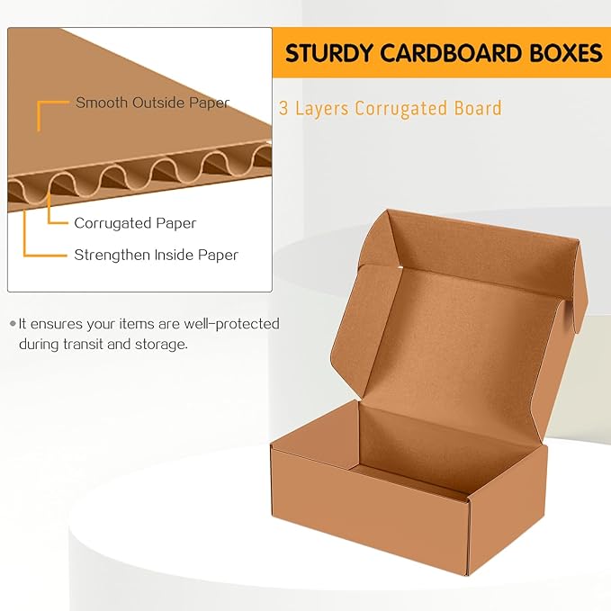 JOWLOT 9x6x3 inch Small Shipping Boxes Set of 25 - Image 2