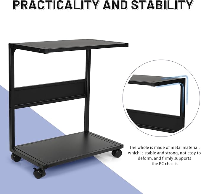 Bfttlity PC Stand Computer Tower Stand 2-Tier Metal CPU Holder - Image 6