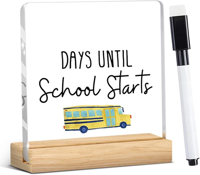 Funny Back to School Countdown Acrylic Sign, Funny Days Until Schools Starts by YUANHAO