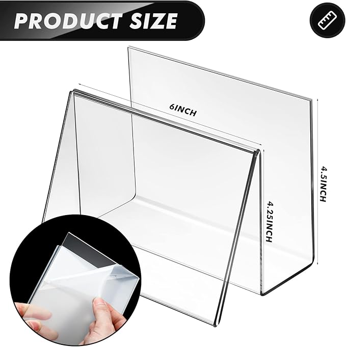 Vicenpal 4 Pcs Clear Acrylic Postcard Holder Business Card Holder Greeting Card - Image 2