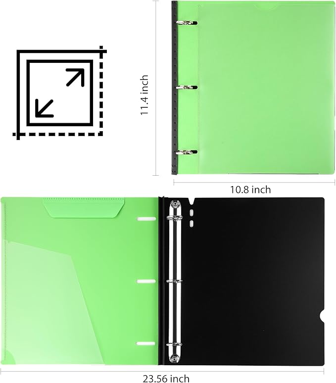 WOT I Telescoping 3 Ring Binder 1 Inch 12-Pack, Expandable Flexible Binder - Image 6