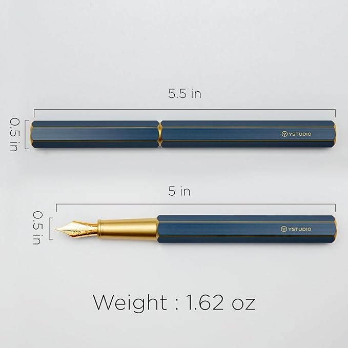 YSTUDIO Stunning Classic Revolve Fountain Pen, Schmidt Gilded Nib, Best Pen - Image 4