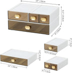OSteed Spacious Desktop Storage Box, 1 Large 1 Middle & 2 Small Storage Drawers - Image 3