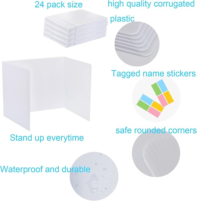 24 Pack Privacy Shields for Student Desks, Privacy folders for Student Testing - Image 3