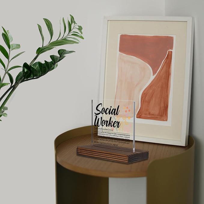 Social Worker Gifts, Thank You Desk Sign - Image 5