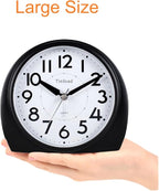 Tinload 5.5" Large Analog Alarm Clock Silent Non Ticking, Gentle Wake, Beep - Image 2