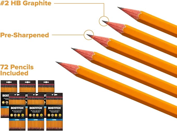 Bostitch Office Premium #2 Pencils, American Cedar Wood, Pre-Sharpened - Image 4