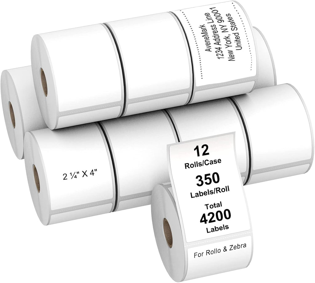 AveneMark 12 Rolls Direct Thermal Label 2.25" x 4" Shipping Labels