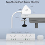 45W Fast Charging Station, Desk Clamp Power Strip, 4 PD USB-C Ports, 5 AC - Image 7
